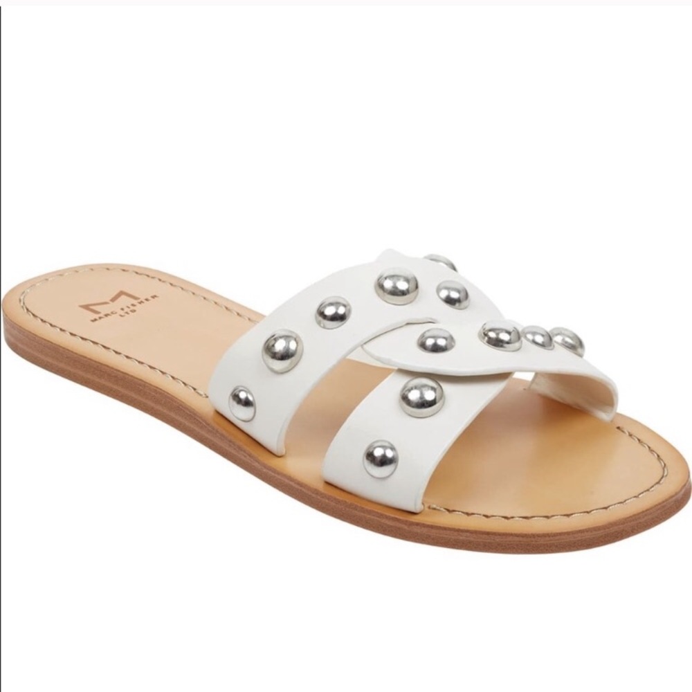MARC FISHER | White Paige Sandals